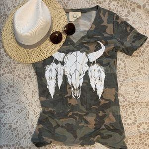 Boho Camo Skull T-Shirt 🌵💛